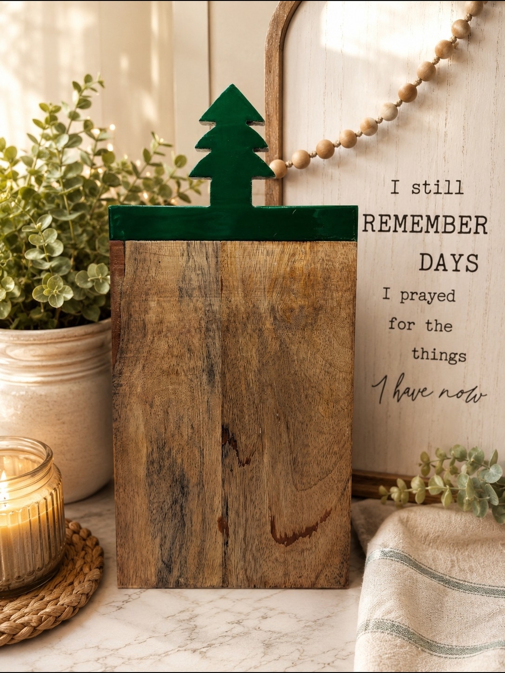 Tree-Top Rustic Wood Holiday Accent - Home Holiday NWT
